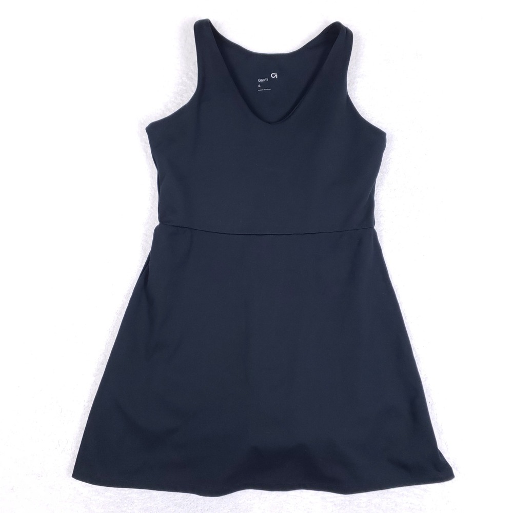 GapFit Womens Small Black Active Dress V-Neck Built-in Shorts Tennis Pickleball